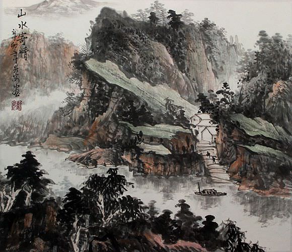 Mountain and River Affection - Landscape Painting