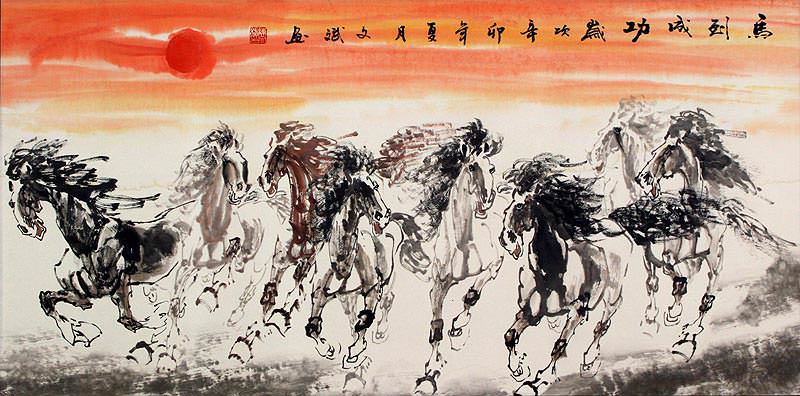 Large Horses of China Painting