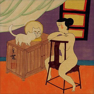 Hanging Out in the Nude - Asian Modern Art Painting