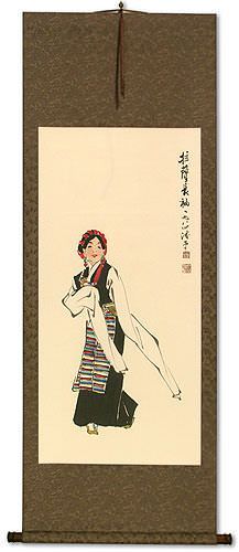 Dancing Minority Girl of Southern China Wall Scroll