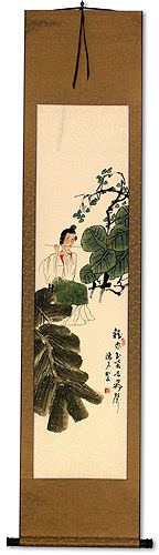 Beautiful Asian Woman Wall Scroll