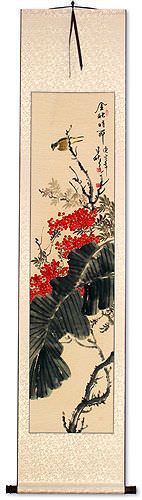 Bird and Flower Wall Scroll