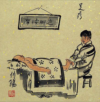 Foot Massage - Old Beijing Life - Folk Art Painting