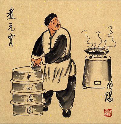 Glutinous Rice Balls - Old Beijing Folk Art Painting