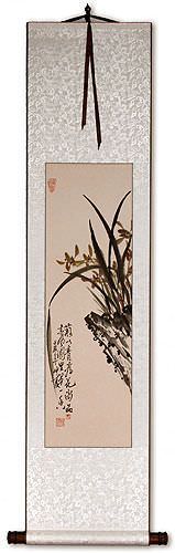 Traditional Chinese Orchid Wall Scroll