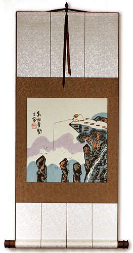 Go Fishing in the Mountains - Chinese Philosophy Wall Scroll