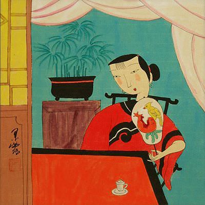 Lady in Waiting -  Asian Modern Art Painting