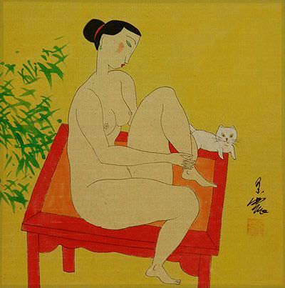 Hanging Out in the Nude - Modern Art Asian Painting