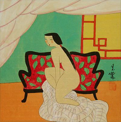 Hanging Out in the Nude - Oriental Modern Art Painting