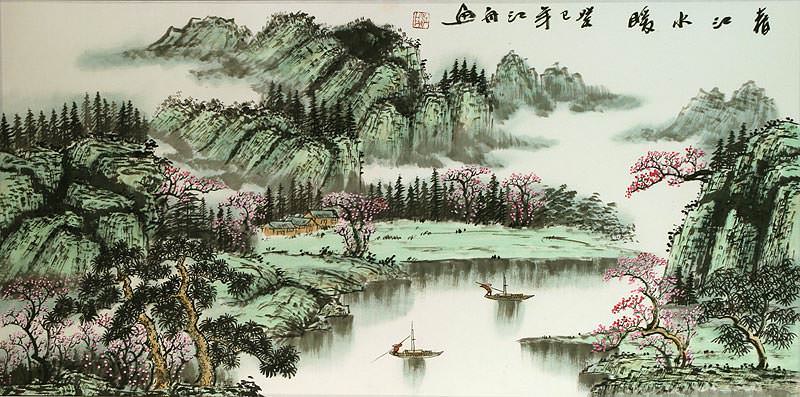 Spring River Warm Water - Large Chinese Landscape Painting