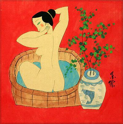 Lady in the Bath - Chinese Modern Art Painting