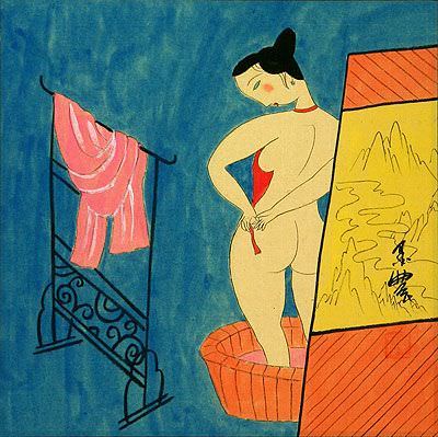 Lady in the Bath - Asian Modern Art Painting