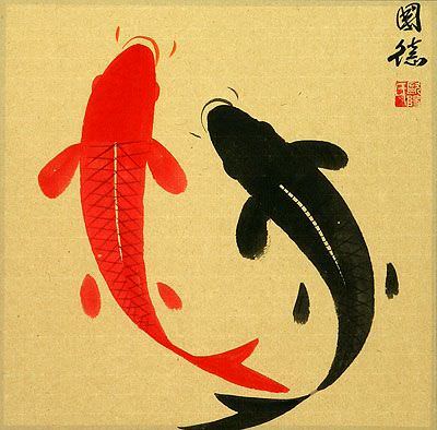 Classic Yin Yang Fish Painting