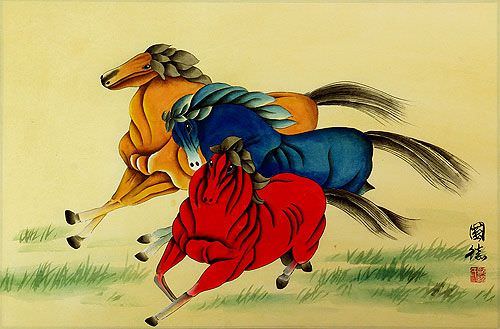 Decorative Colorful Abstract Horse Painting