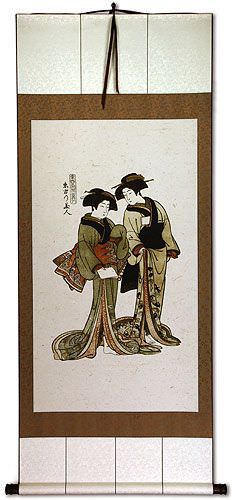 Beauties of the East - Japanese Woodblock Print Repro - Very Large Wall Scroll
