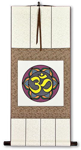 Colorful Om Symbol - Hindu / Buddhist Wall Scroll