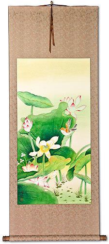 Large Bird and Flower Wall Scroll