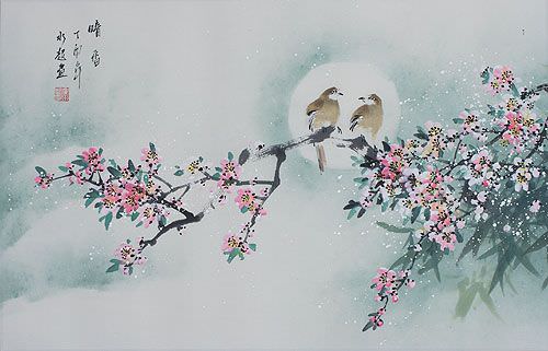 chinese cherry blossom painting