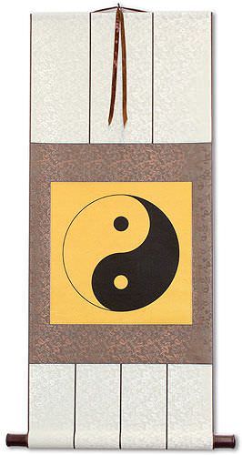 Orange Yin Yang Symbol - Wall Scroll