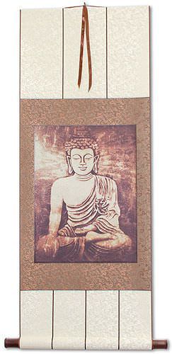 Stone Buddha Giclee Print - Wall Scroll