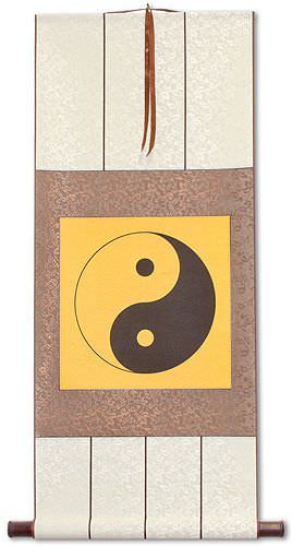 Orange Yin Yang Symbol - Wall Scroll