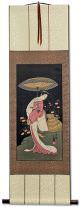 Japanese Geisha Parasol Print Wall Scroll