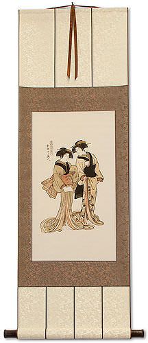 Beauties of the East - Japanese Woodblock Print Repro - Wall Scroll