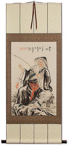 Old Tai Gong Fishing Wall Scroll