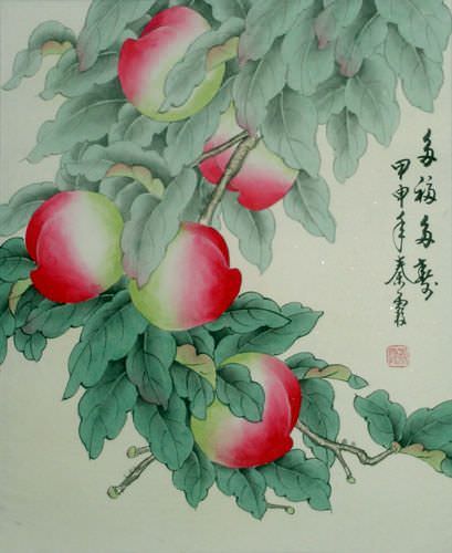 Happy and Long Life Wishes - Peaches Painting