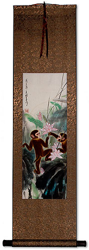 Small Monkey Wall Scroll