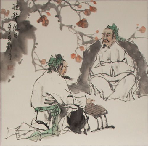 Forever Autumn - Man Playing Chinese Zither Painting