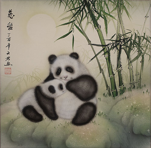 Benevolent Pandas - Chinese Panda Painting