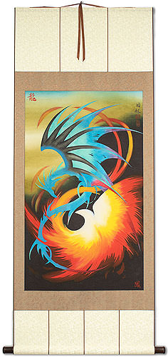 Dragon and Phoenix Chinese Scroll