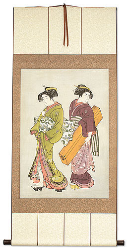 Beauties of the East Japanese Woodblock Repro Print Wall Scroll