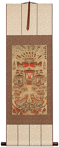 Buddhist Paradise Altar Print - Wall Scroll
