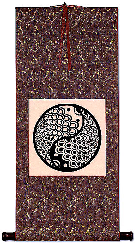 Yin Yang Fish Print - Chinese Scroll