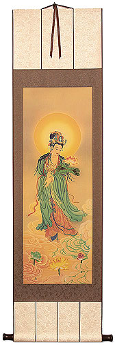 Samantabhadra Buddha Lotus Embrace - Giclee Print - Wall Scroll