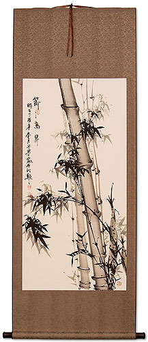 Step by Step Rising Bamboo - Chinese Painting Wall Scroll
