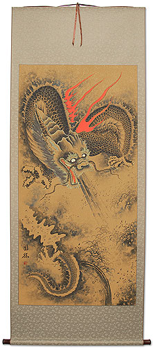 Flying Chinese Dragon - Huge Chinese Scroll