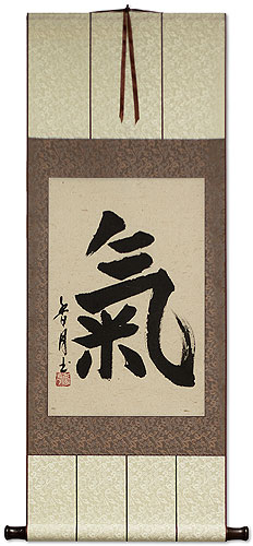 Spiritual Energy - Japanese Kanji Calligraphy Wall Scroll