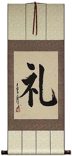 Respect - Japanese Kanji Calligraphy Scroll