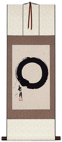 Hand Painted Japanese Enso Symbol - Wall Scroll