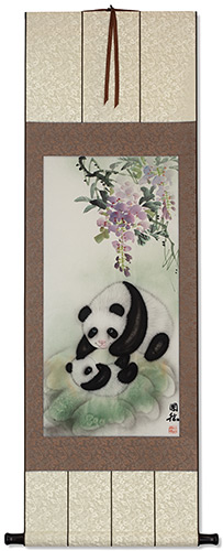 Panda Bears - Chinese Wall Scroll Painting