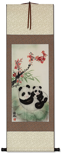 Panda Bears - Chinese Wall Scroll Painting