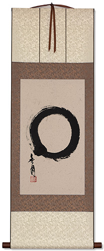 Hand Painted Japanese Enso Symbol - Wall Scroll