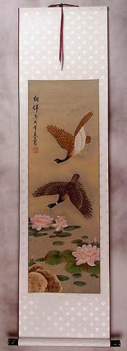 Geese - Companions Taking Flight Wall Scroll