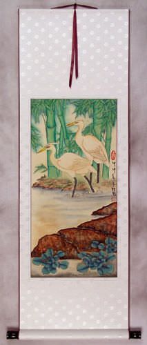 Egrets Wall Scroll
