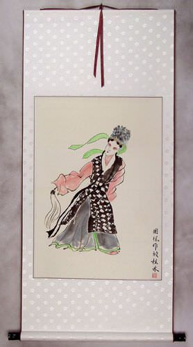 Peking Opera Lady Wall Scroll