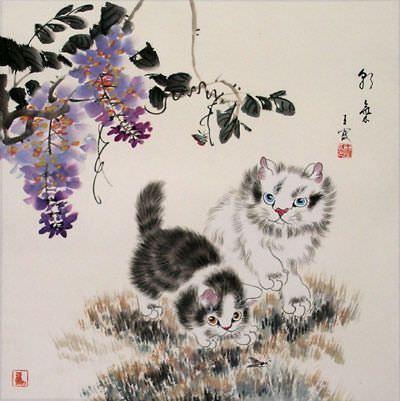 Naughty Kittens Painting
