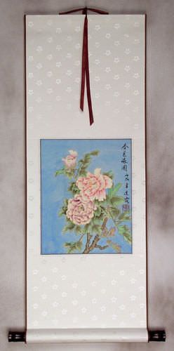 Simple Pink Flower Wall Scroll